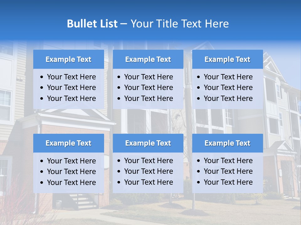 A Group Of Apartment Buildings With Stairs Leading Up To Them PowerPoint Template