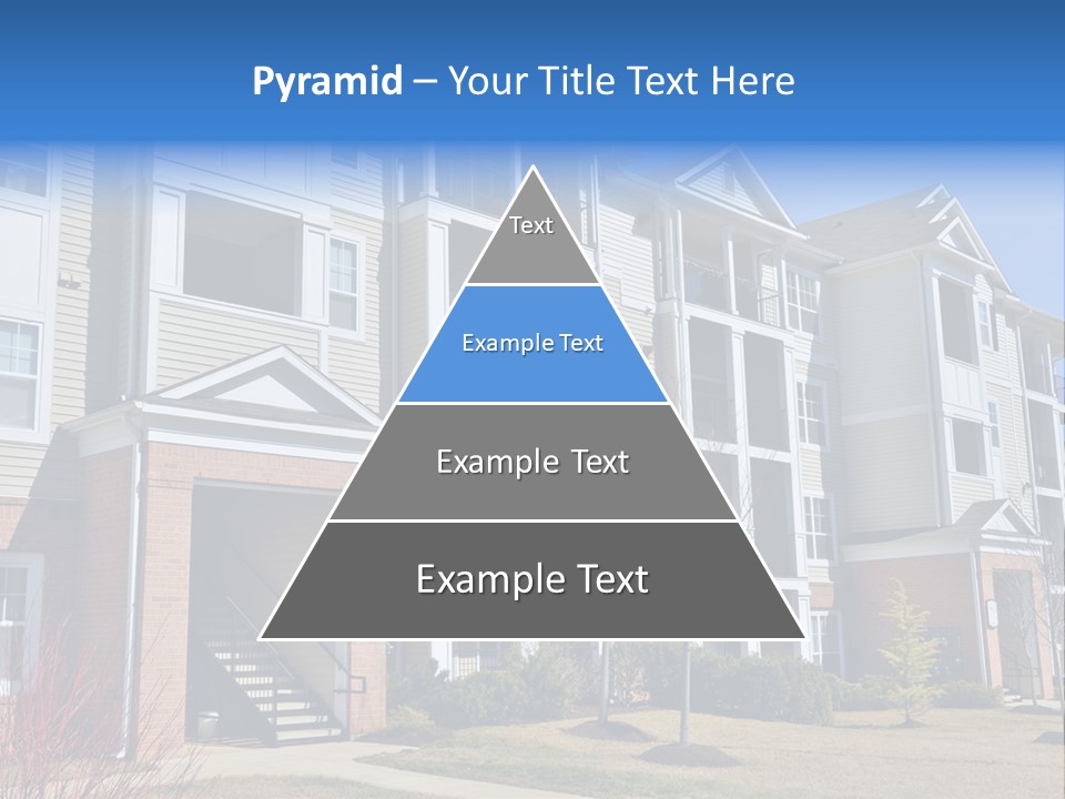 A Group Of Apartment Buildings With Stairs Leading Up To Them PowerPoint Template