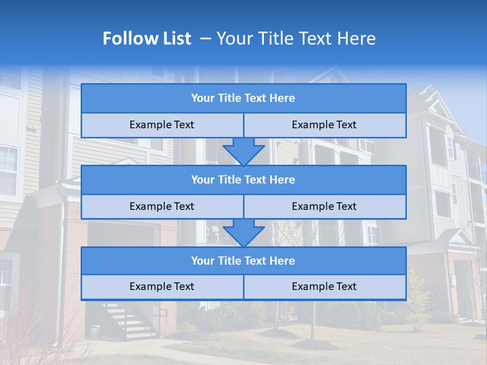 A Group Of Apartment Buildings With Stairs Leading Up To Them PowerPoint Template