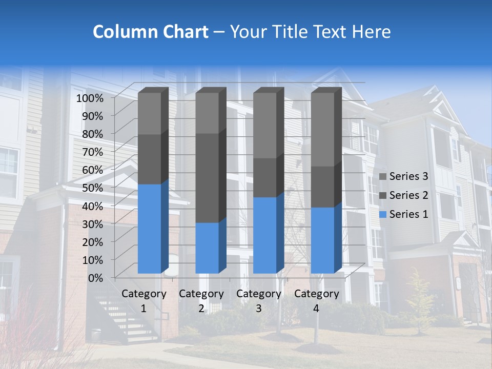 A Group Of Apartment Buildings With Stairs Leading Up To Them PowerPoint Template