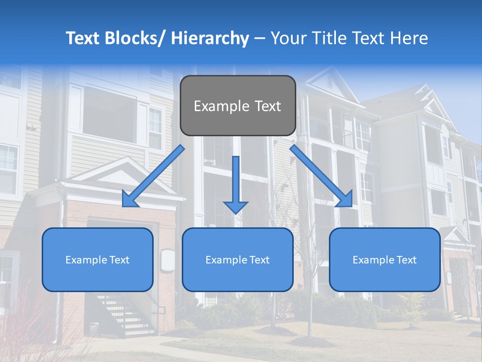 A Group Of Apartment Buildings With Stairs Leading Up To Them PowerPoint Template