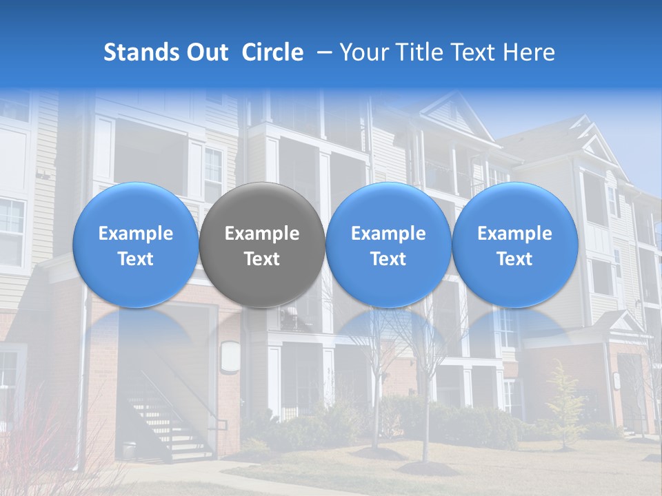 A Group Of Apartment Buildings With Stairs Leading Up To Them PowerPoint Template