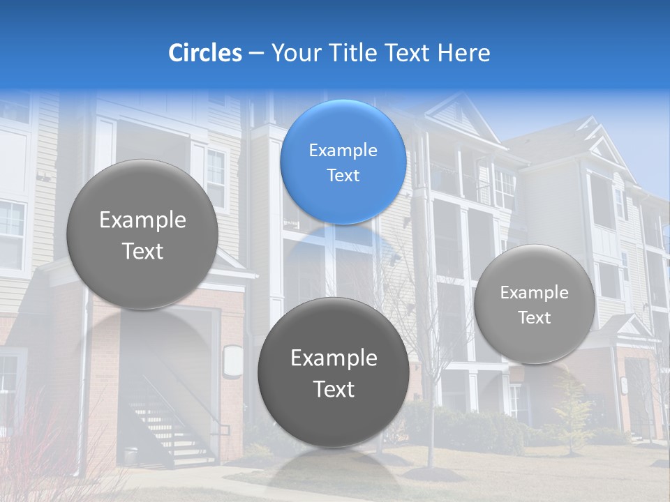 A Group Of Apartment Buildings With Stairs Leading Up To Them PowerPoint Template