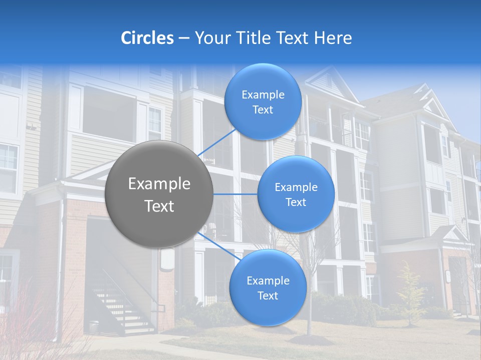 A Group Of Apartment Buildings With Stairs Leading Up To Them PowerPoint Template