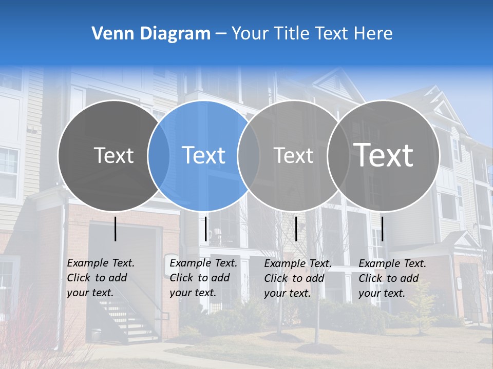 A Group Of Apartment Buildings With Stairs Leading Up To Them PowerPoint Template