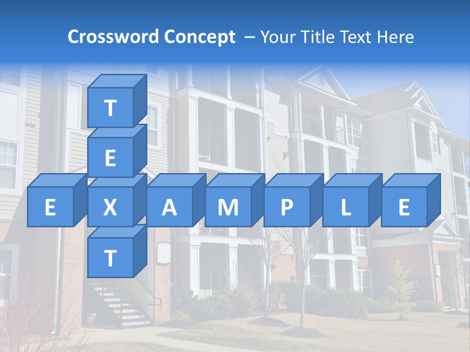 A Group Of Apartment Buildings With Stairs Leading Up To Them PowerPoint Template