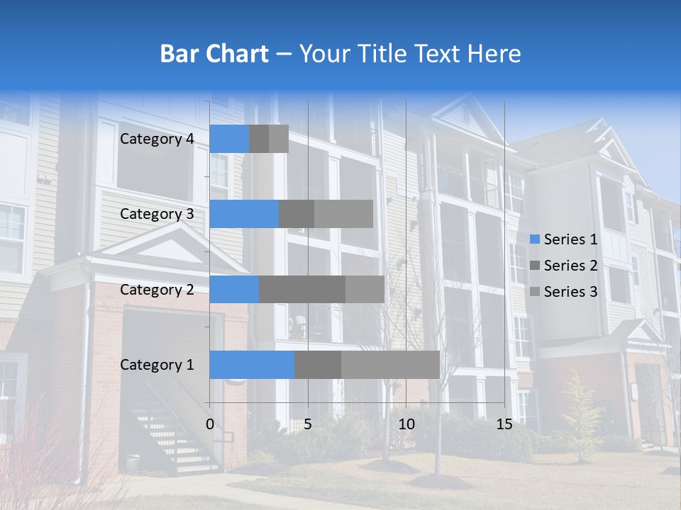 A Group Of Apartment Buildings With Stairs Leading Up To Them PowerPoint Template