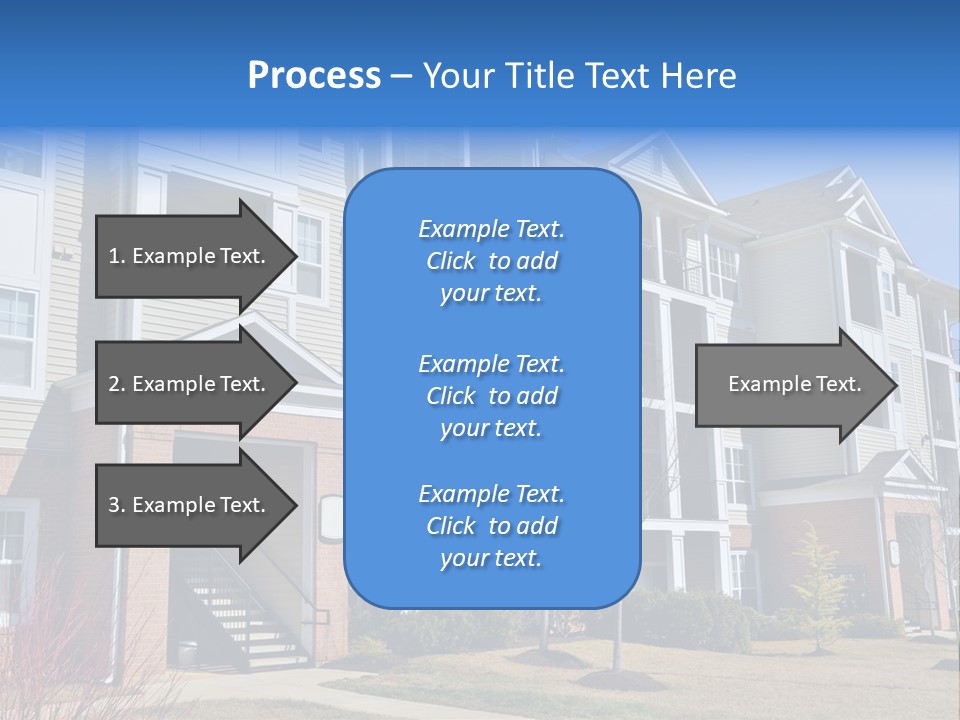 A Group Of Apartment Buildings With Stairs Leading Up To Them PowerPoint Template