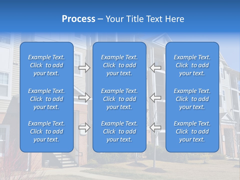A Group Of Apartment Buildings With Stairs Leading Up To Them PowerPoint Template