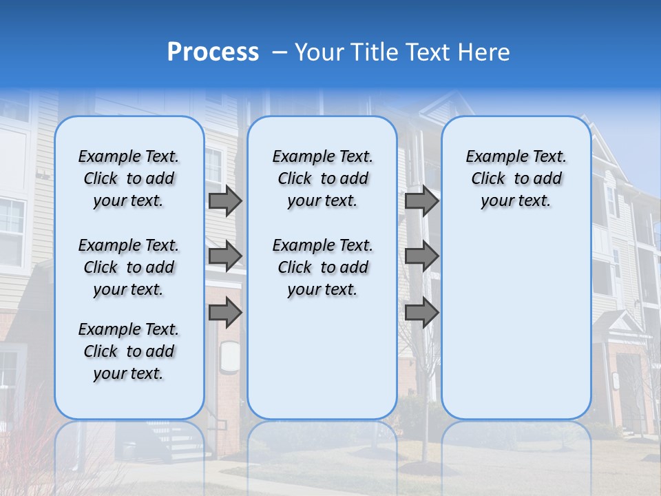 A Group Of Apartment Buildings With Stairs Leading Up To Them PowerPoint Template