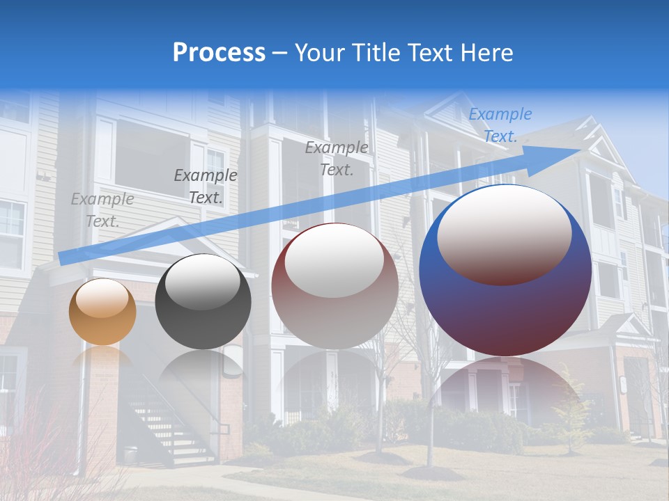 A Group Of Apartment Buildings With Stairs Leading Up To Them PowerPoint Template