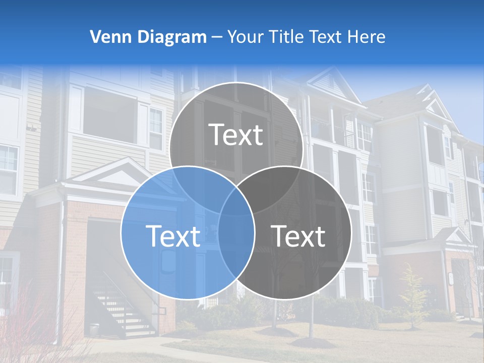 A Group Of Apartment Buildings With Stairs Leading Up To Them PowerPoint Template