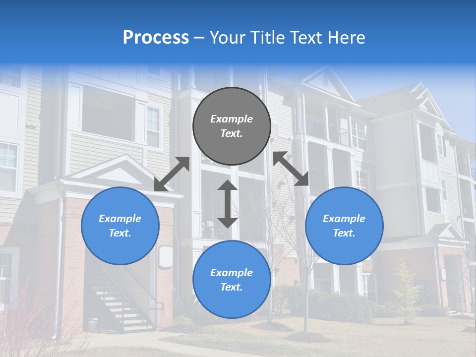 A Group Of Apartment Buildings With Stairs Leading Up To Them PowerPoint Template