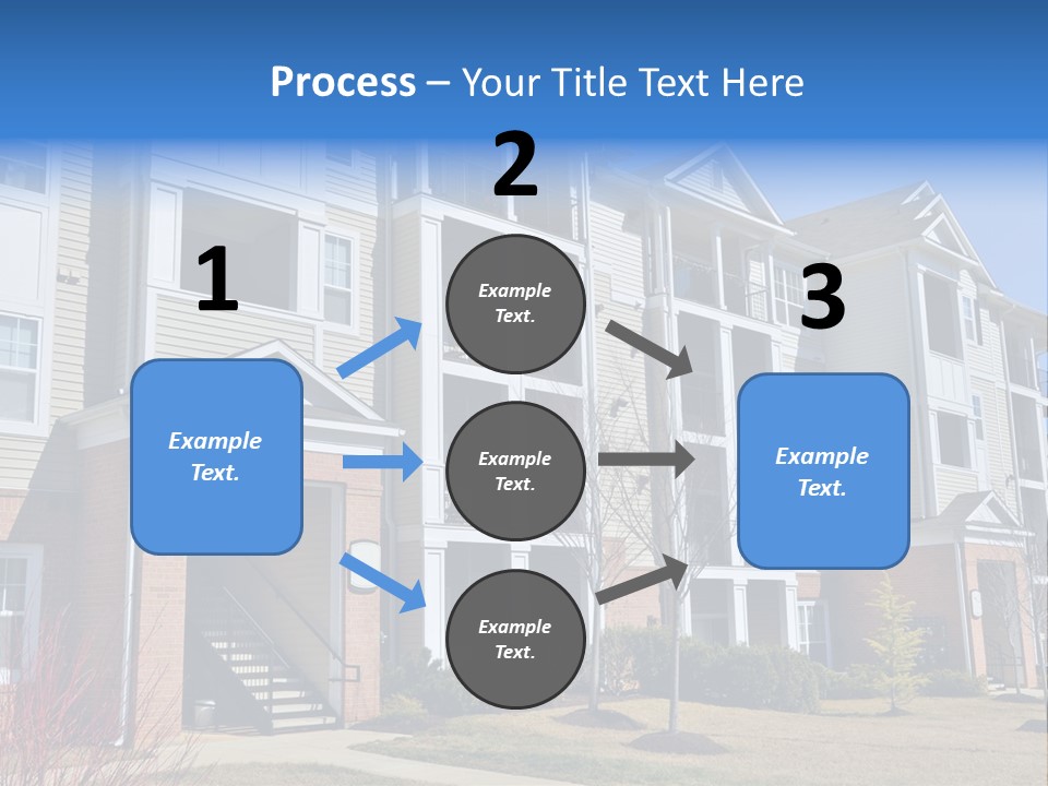 A Group Of Apartment Buildings With Stairs Leading Up To Them PowerPoint Template