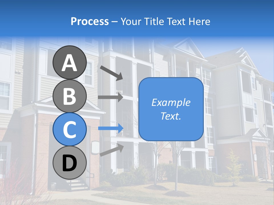 A Group Of Apartment Buildings With Stairs Leading Up To Them PowerPoint Template