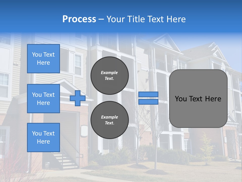 A Group Of Apartment Buildings With Stairs Leading Up To Them PowerPoint Template