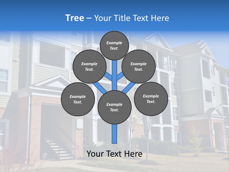 A Group Of Apartment Buildings With Stairs Leading Up To Them PowerPoint Template