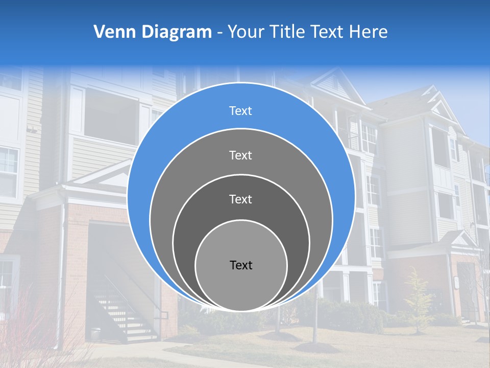 A Group Of Apartment Buildings With Stairs Leading Up To Them PowerPoint Template