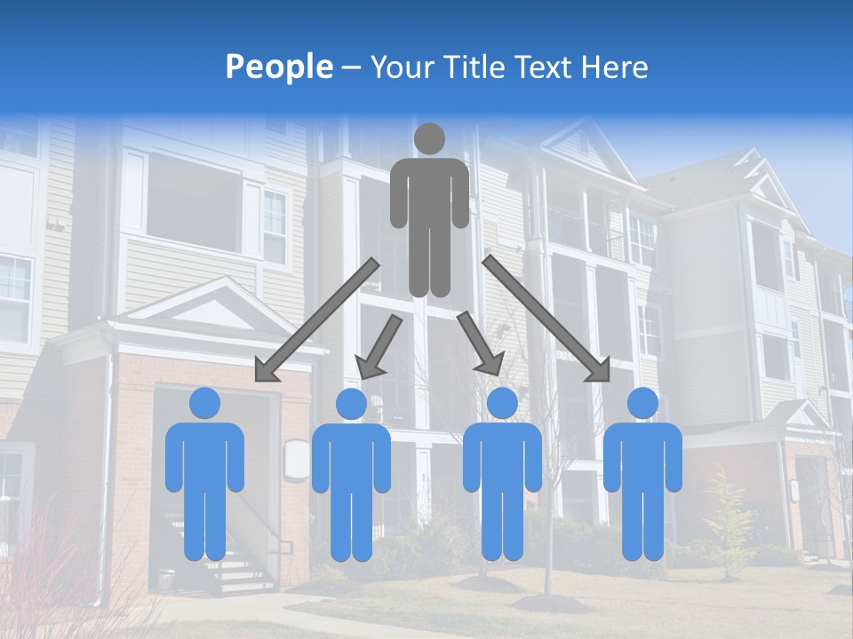 A Group Of Apartment Buildings With Stairs Leading Up To Them PowerPoint Template