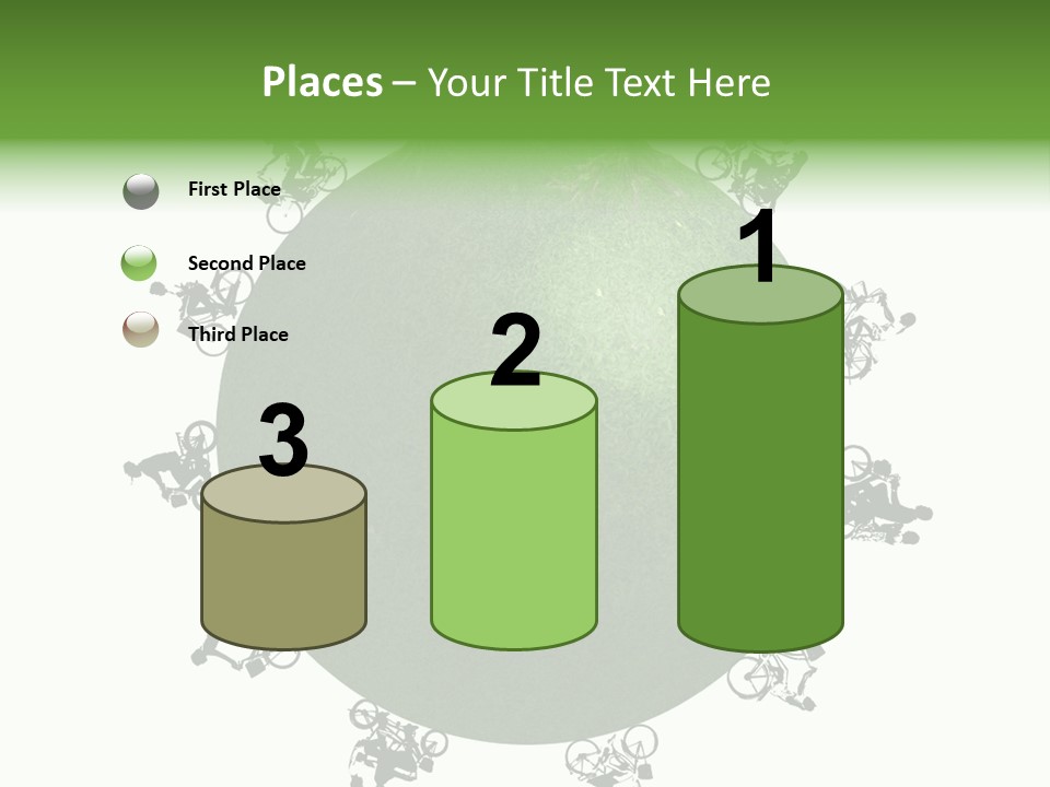 People Relaxing Bicycle PowerPoint Template