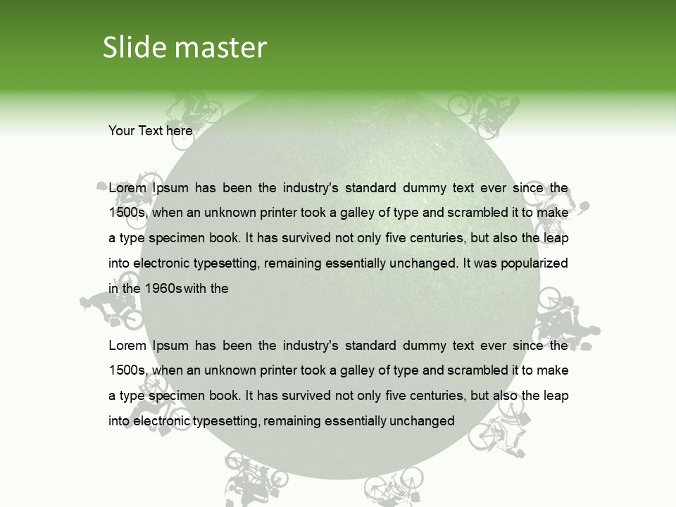 People Relaxing Bicycle PowerPoint Template