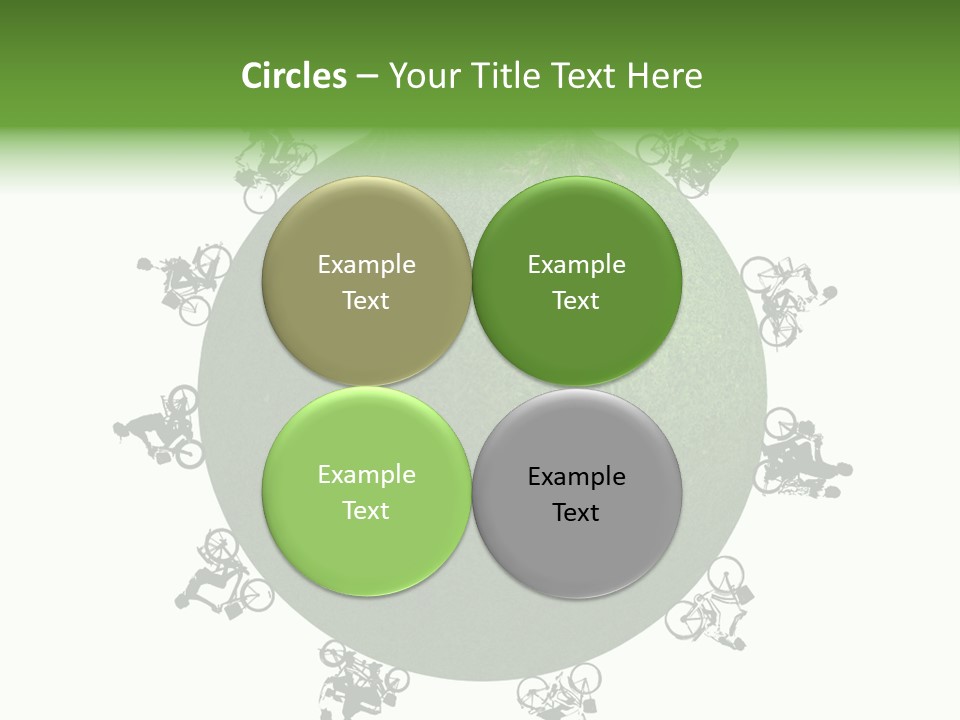 People Relaxing Bicycle PowerPoint Template