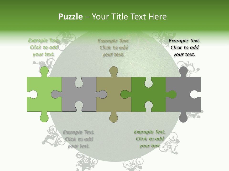 People Relaxing Bicycle PowerPoint Template