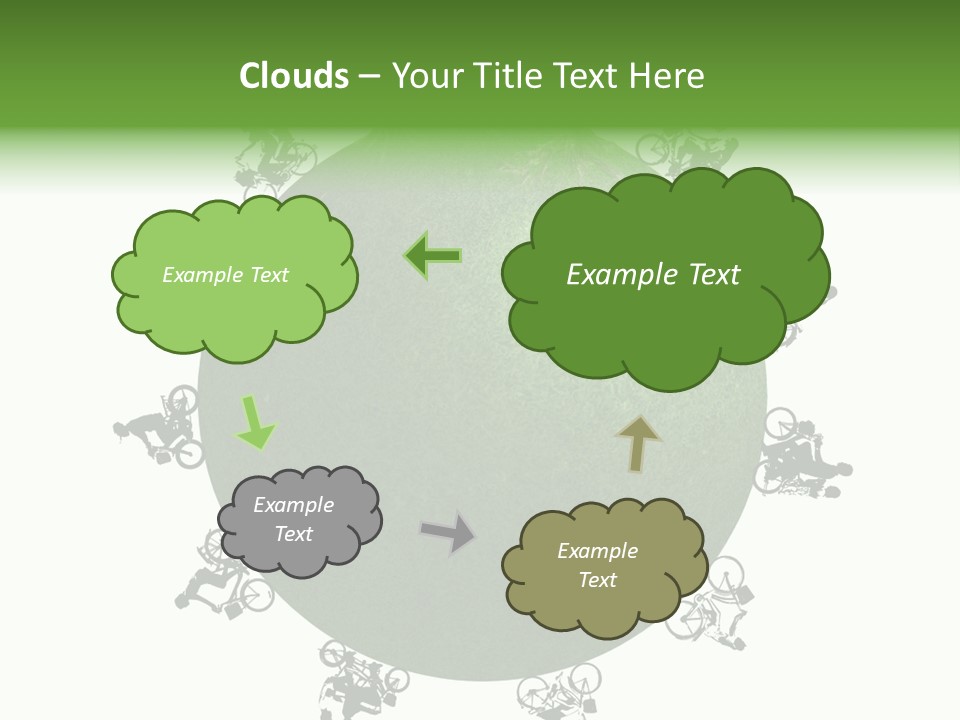 People Relaxing Bicycle PowerPoint Template