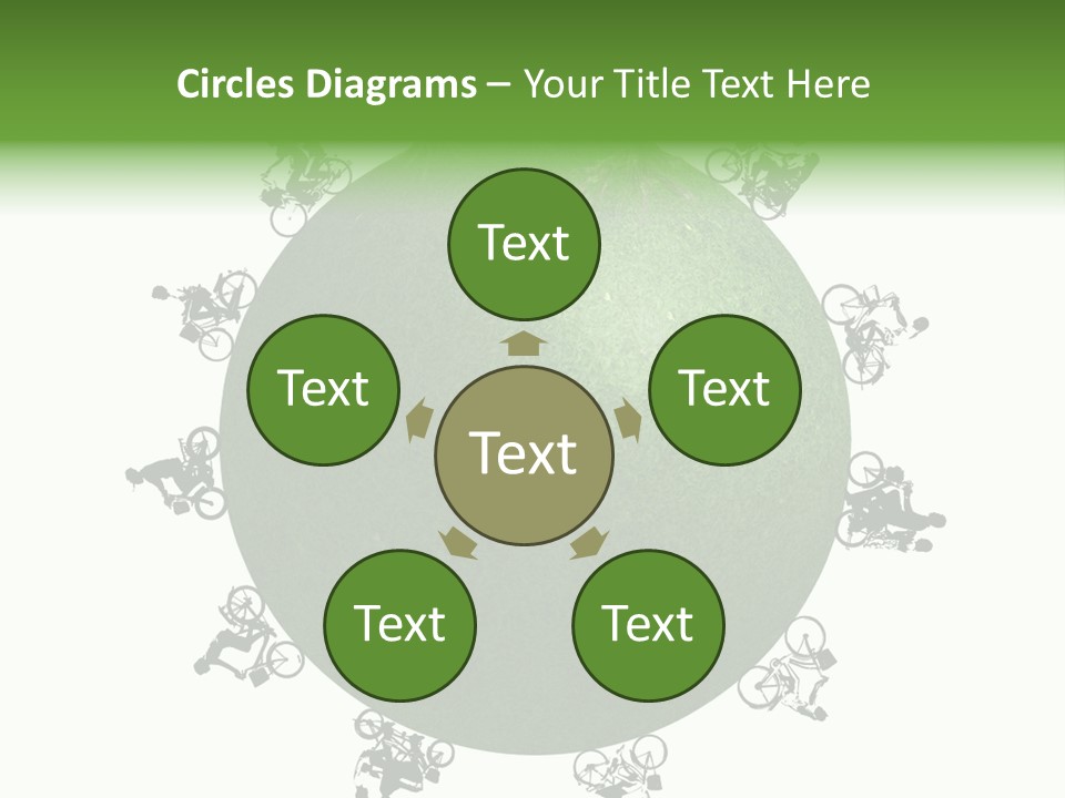 People Relaxing Bicycle PowerPoint Template