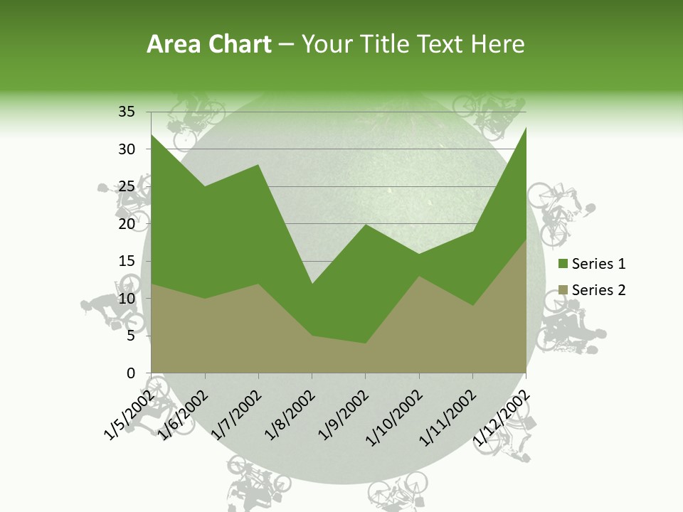 People Relaxing Bicycle PowerPoint Template