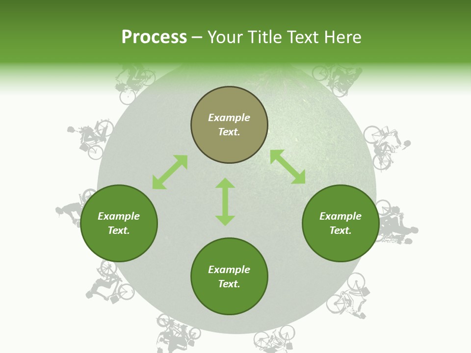 People Relaxing Bicycle PowerPoint Template