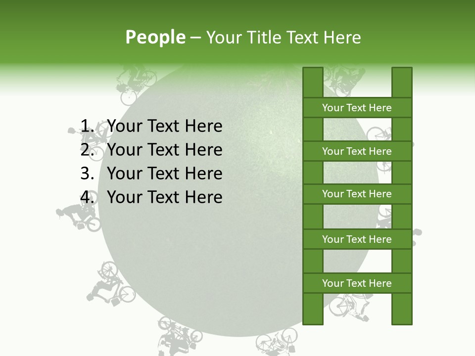 People Relaxing Bicycle PowerPoint Template