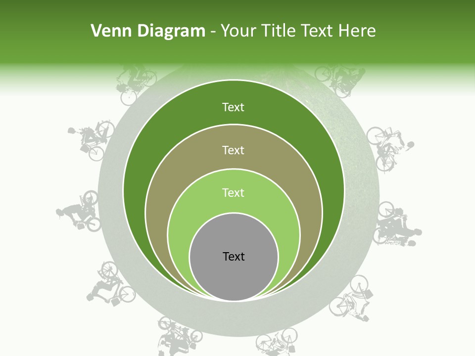 People Relaxing Bicycle PowerPoint Template