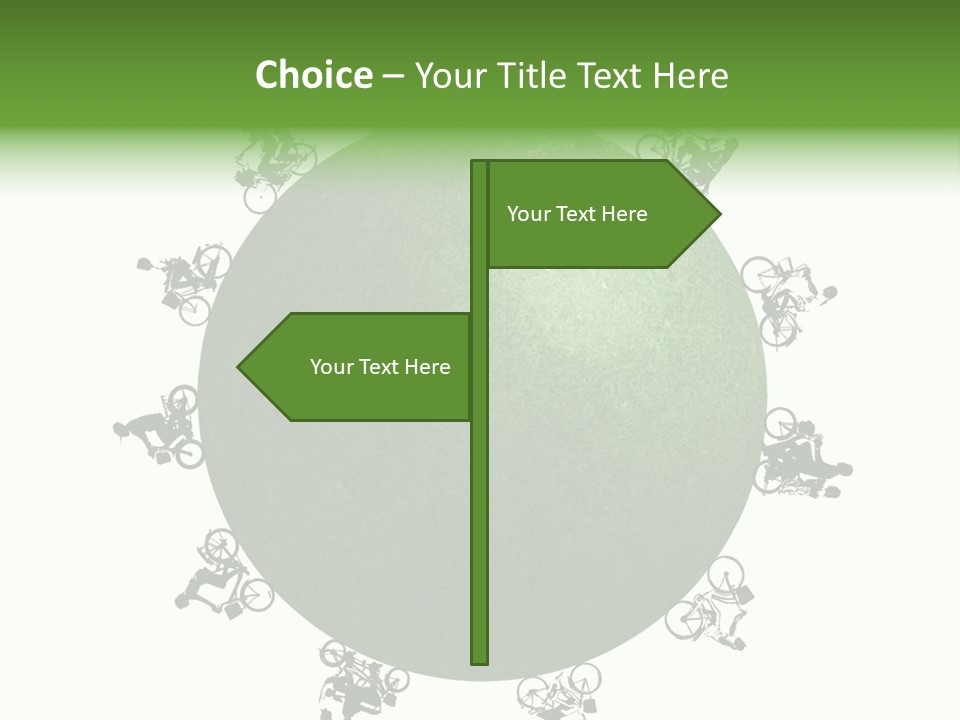 People Relaxing Bicycle PowerPoint Template