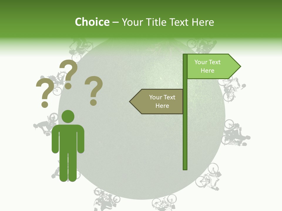 People Relaxing Bicycle PowerPoint Template