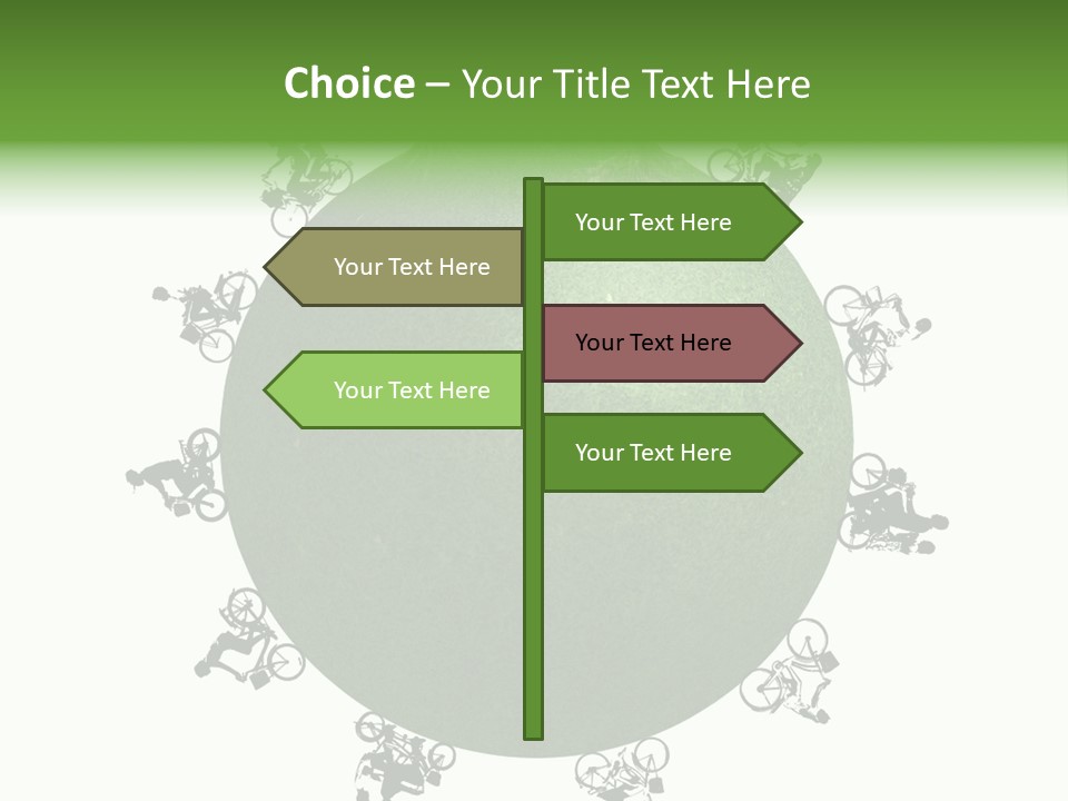 People Relaxing Bicycle PowerPoint Template