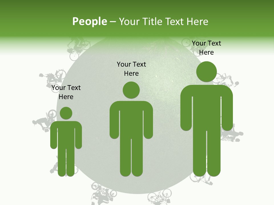 People Relaxing Bicycle PowerPoint Template