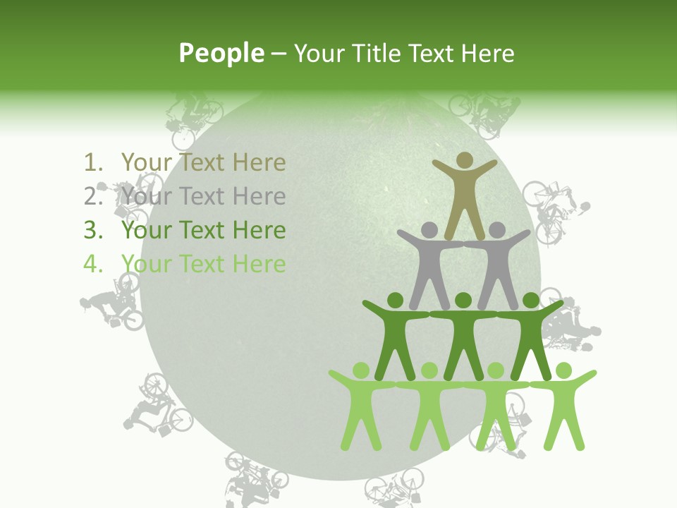 People Relaxing Bicycle PowerPoint Template