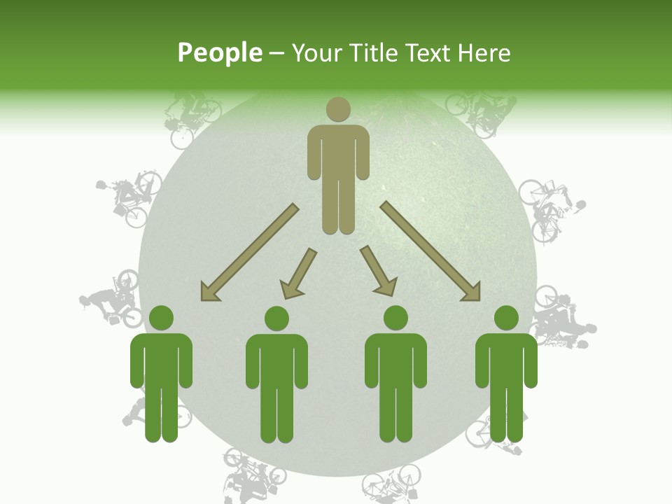 People Relaxing Bicycle PowerPoint Template