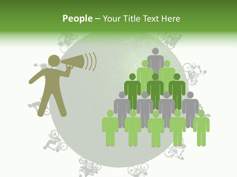 People Relaxing Bicycle PowerPoint Template