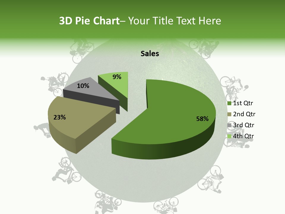 People Relaxing Bicycle PowerPoint Template