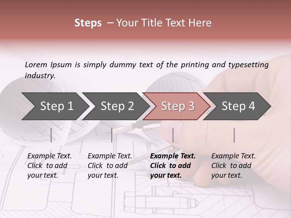 A Hand Holding A Pair Of Scissors Over A Blueprint PowerPoint Template