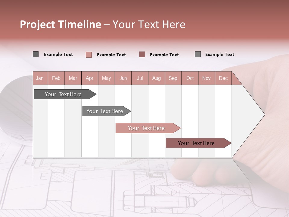 A Hand Holding A Pair Of Scissors Over A Blueprint PowerPoint Template