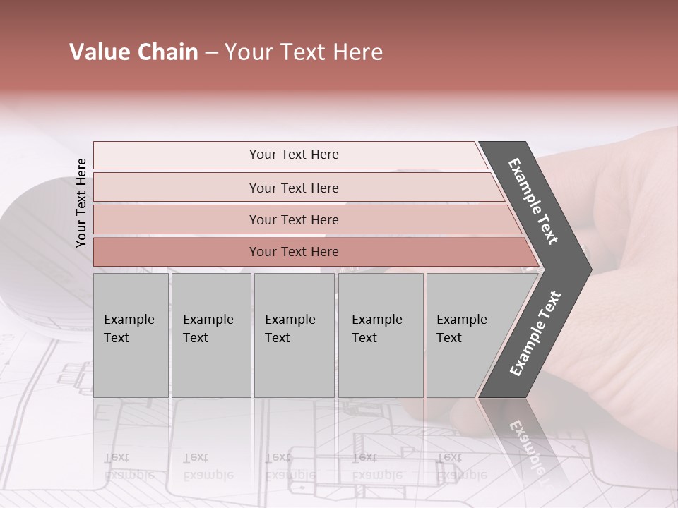 A Hand Holding A Pair Of Scissors Over A Blueprint PowerPoint Template