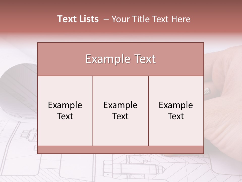 A Hand Holding A Pair Of Scissors Over A Blueprint PowerPoint Template