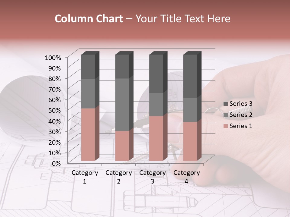 A Hand Holding A Pair Of Scissors Over A Blueprint PowerPoint Template