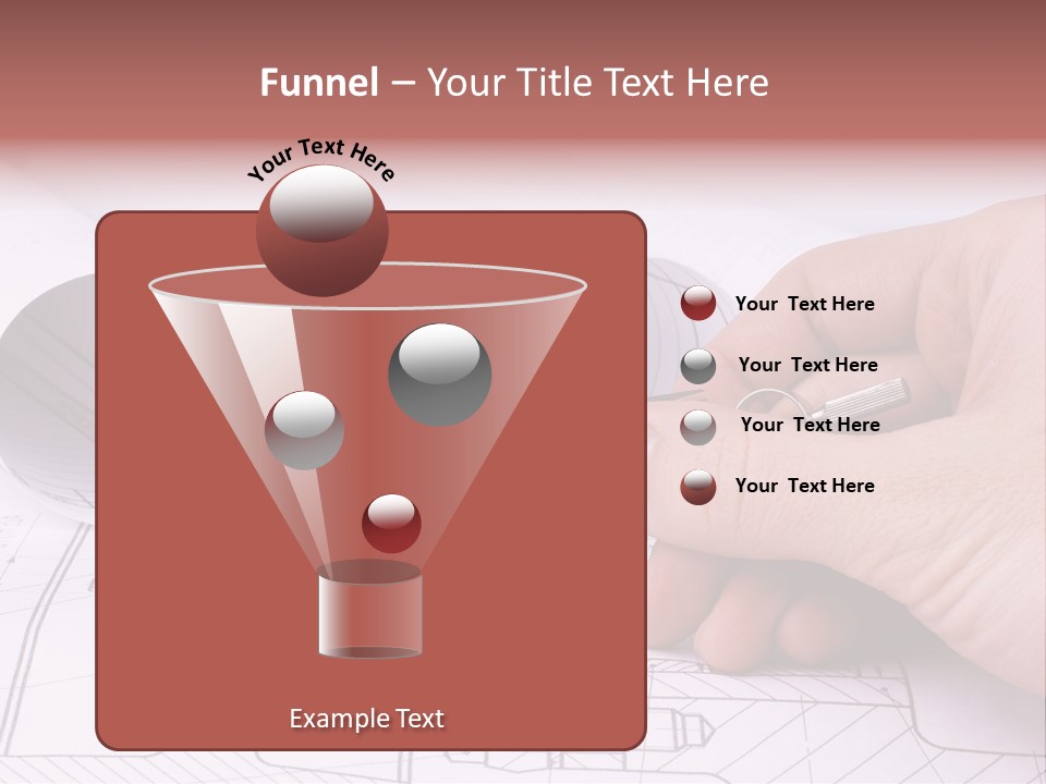 A Hand Holding A Pair Of Scissors Over A Blueprint PowerPoint Template