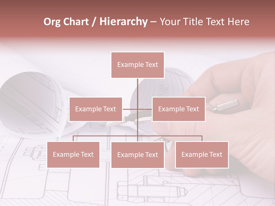 A Hand Holding A Pair Of Scissors Over A Blueprint PowerPoint Template