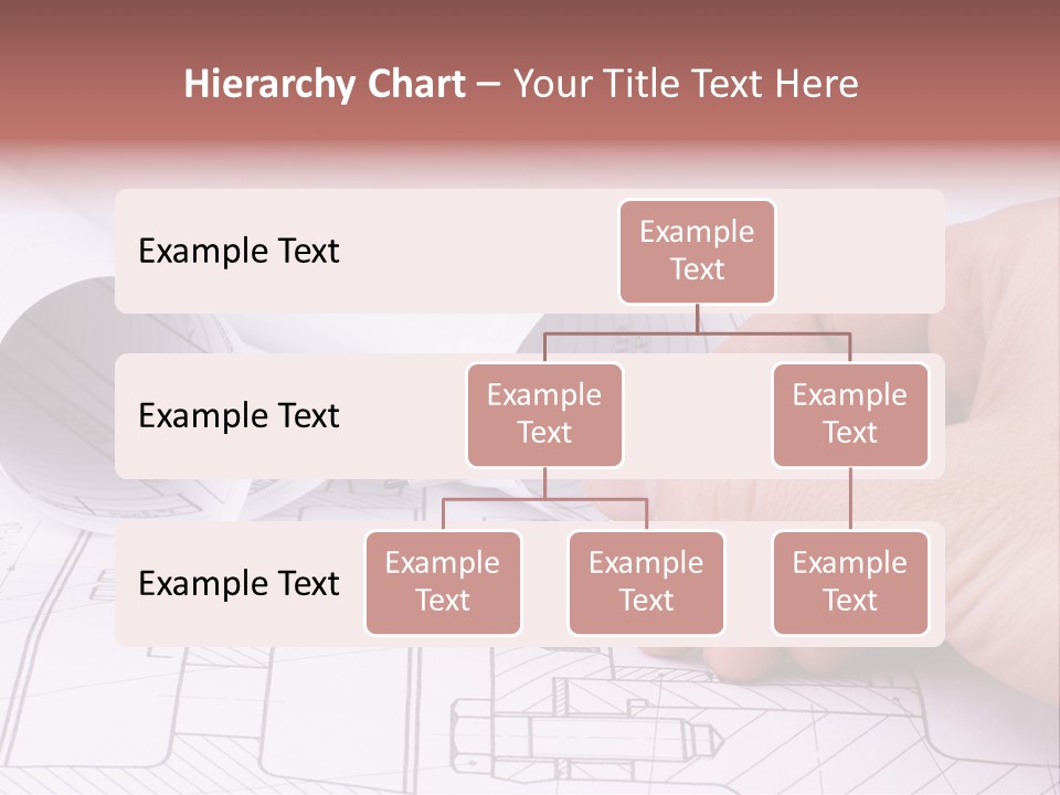 A Hand Holding A Pair Of Scissors Over A Blueprint PowerPoint Template
