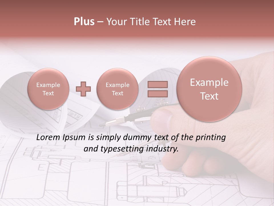 A Hand Holding A Pair Of Scissors Over A Blueprint PowerPoint Template